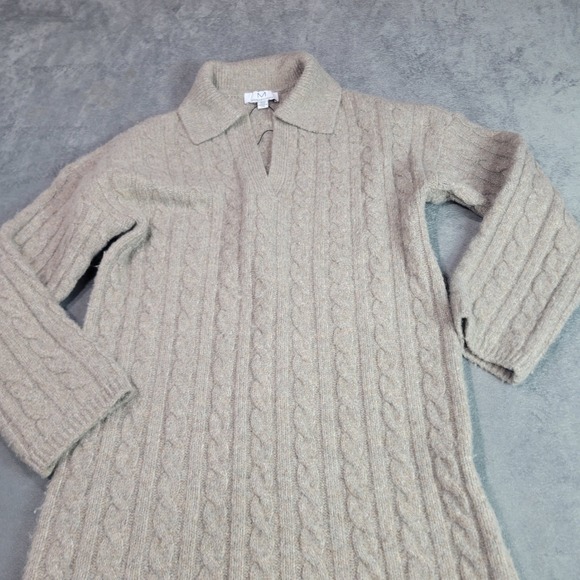 dissh reign white sleeve knit midi dress Dissh Reign Sleeved Knit Midi Dress Beige main image 0